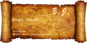 Bogi Jenő névjegykártya