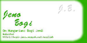 jeno bogi business card